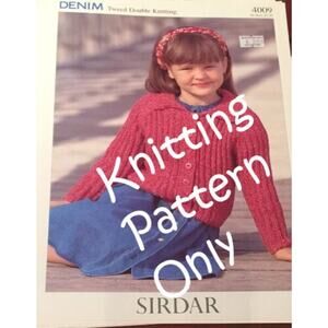 New Sirdar 4009 Denim Tweed DK Child Cardigan Jacket Knitting Sweater Pattern